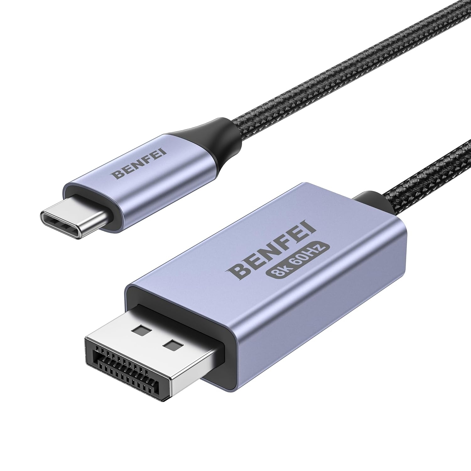 BENFEI 412GY Bidirectional USB-C to DisplayPort 1.4 Cable 1.8M