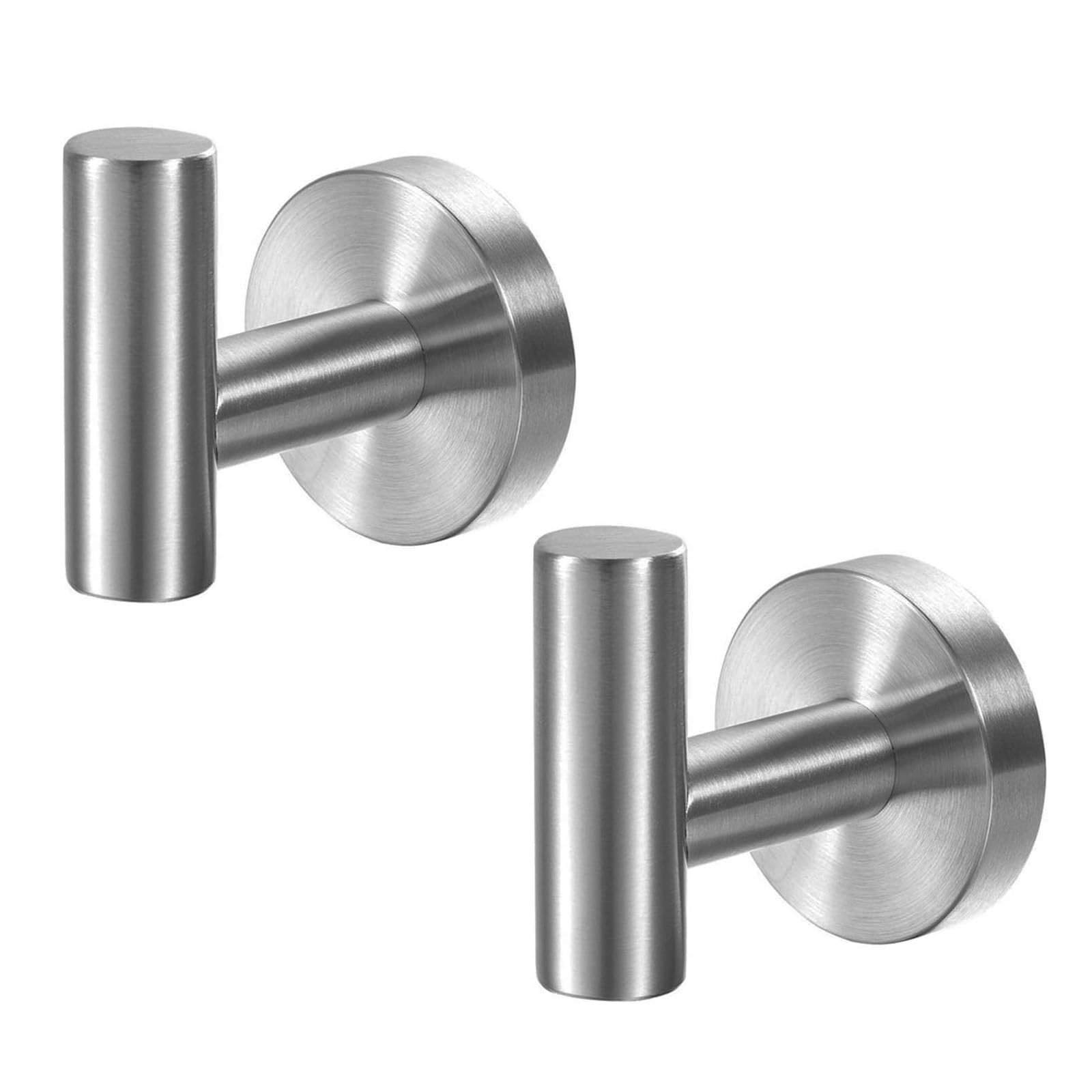 2 Pcs Wall Mount Towel Hooks Brushed Nickel Bathroom Kitchen