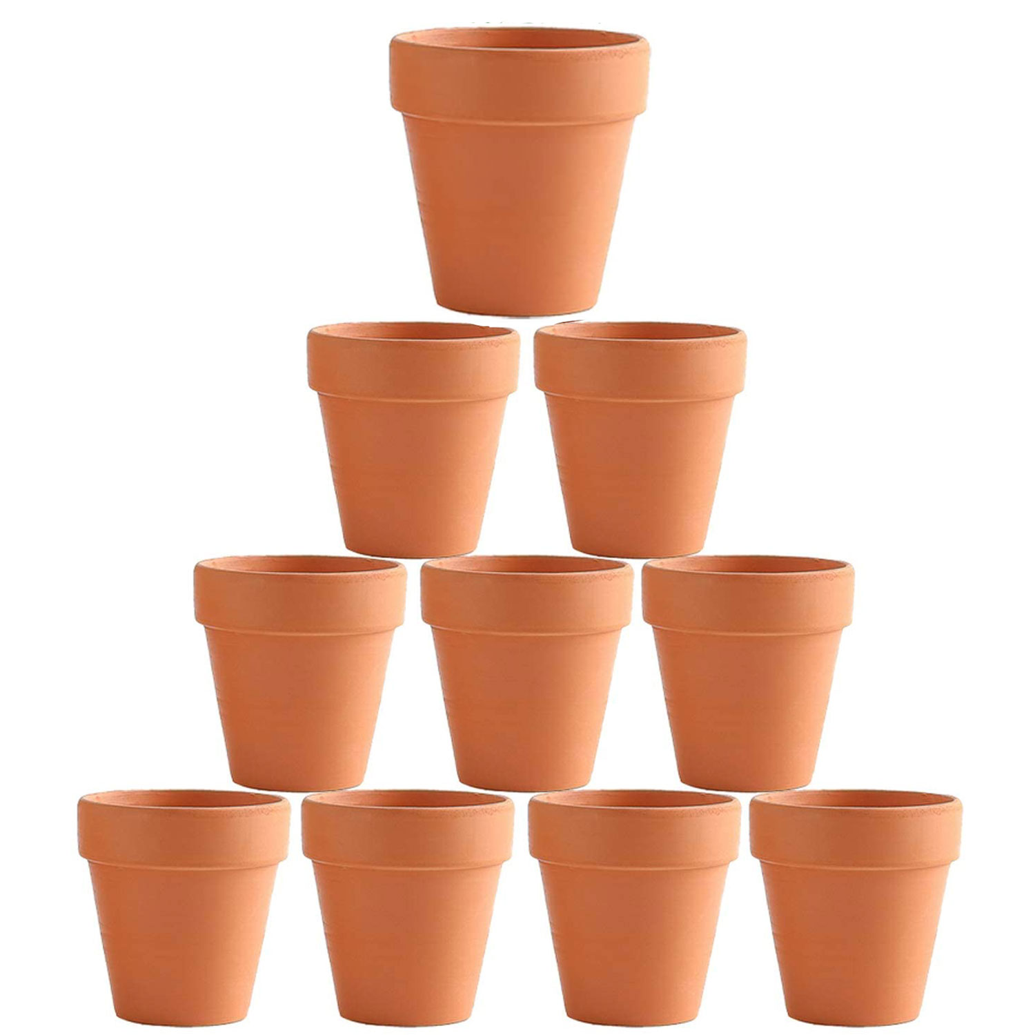 10x 8cm Clay Ceramic Plant Pots Drain Hole Succulent