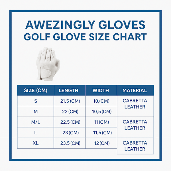 Awezingly Cabretta Leather Golf Glove for Men White XL - Image 4