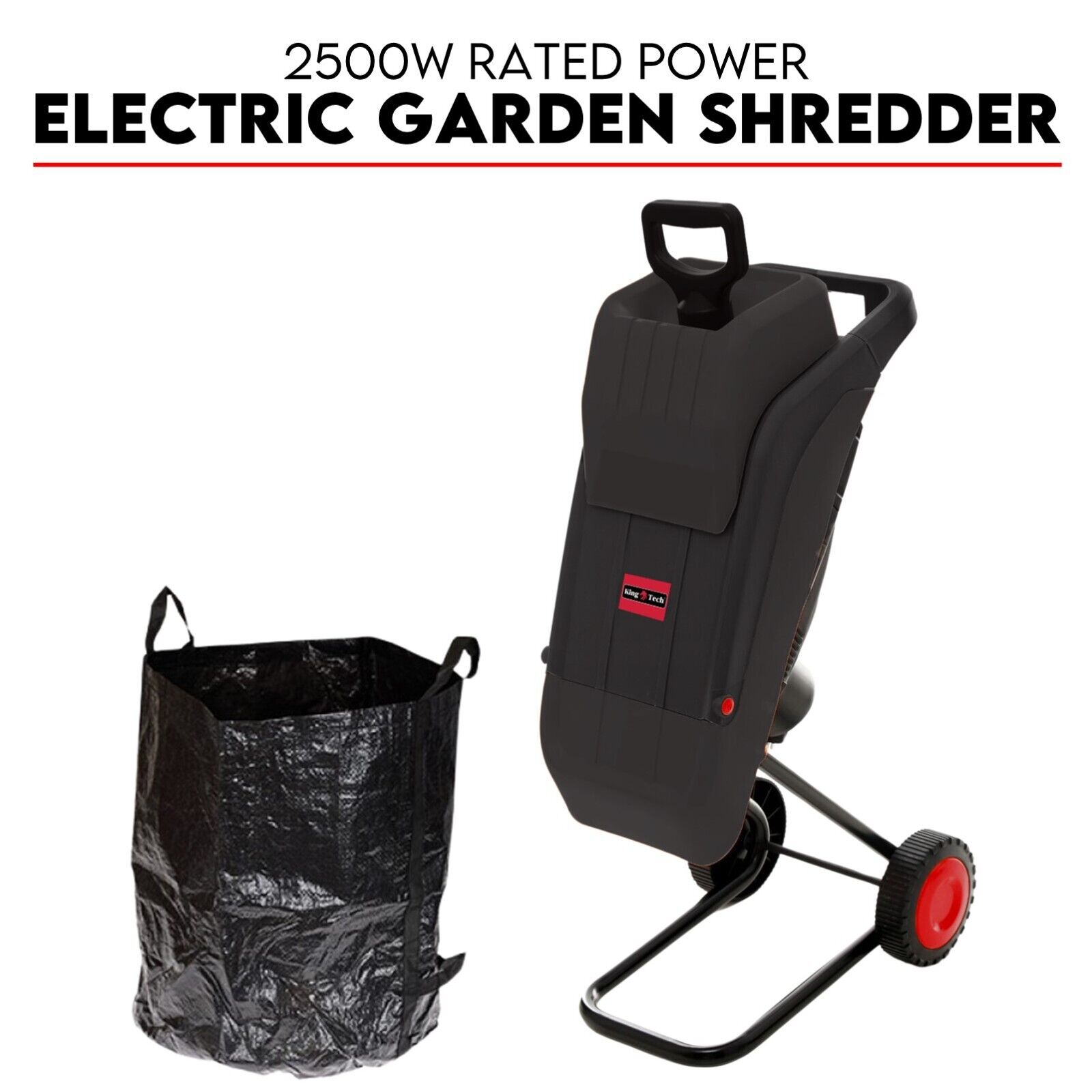2500W Electric Garden Mulcher Shredder Wood Chipper with Bag