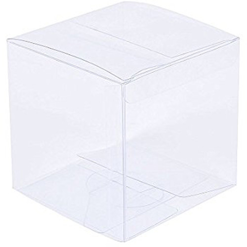 100 Pack 10cm Square Clear PVC Cube Boxes - Product Showcase Packaging
