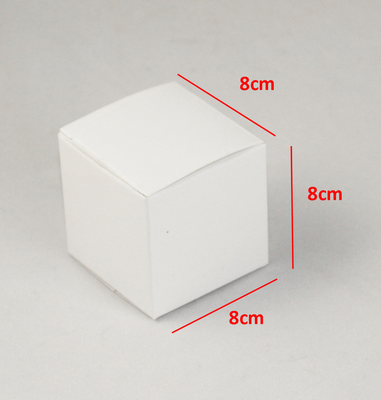 10 Pack White 8x8x8cm Square Cube Card Gift Box - Image 2