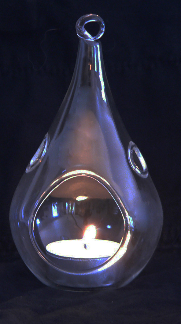 50 Pack - Hanging Clear Glass Teardrop Tealight Candle Holder (12cm) - Image 3