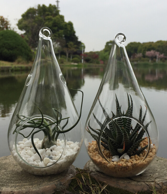 50 Pack - Hanging Clear Glass Teardrop Tealight Candle Holder (12cm) - Image 6