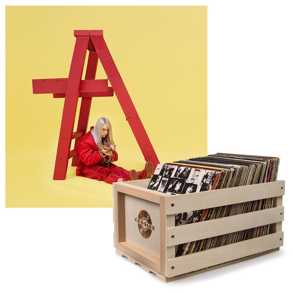 Crosley Record Crate + Billie Eilish – Don't Smile at Me – Vinyl Bundle
