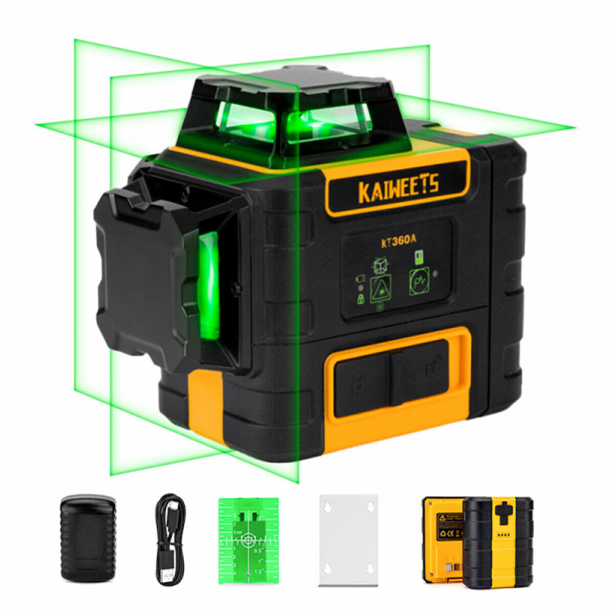 KAIWEETS KT360A 3x360 Green Laser Level with Battery
