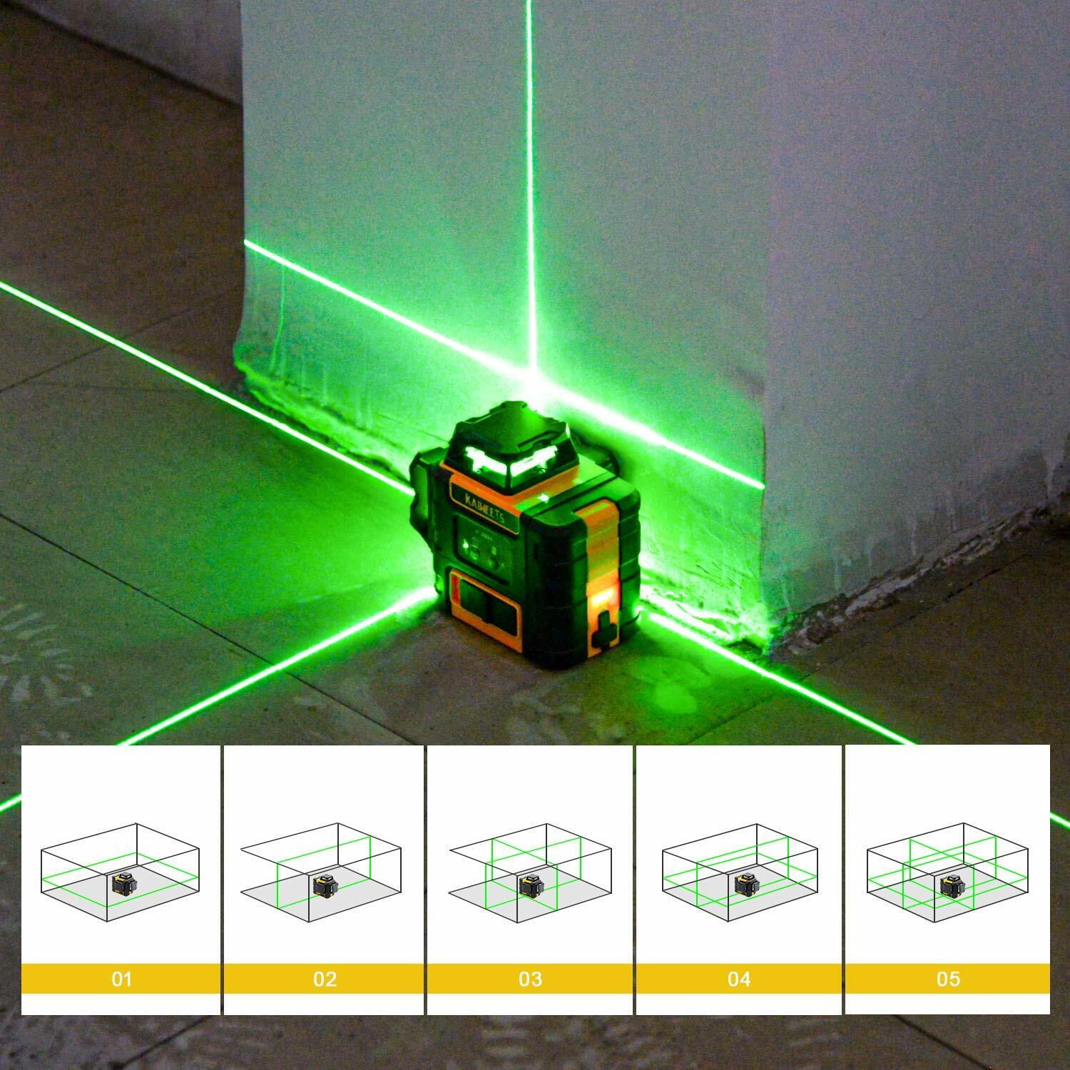 KAIWEETS KT360A 3x360 Green Laser Level with Battery - Image 2