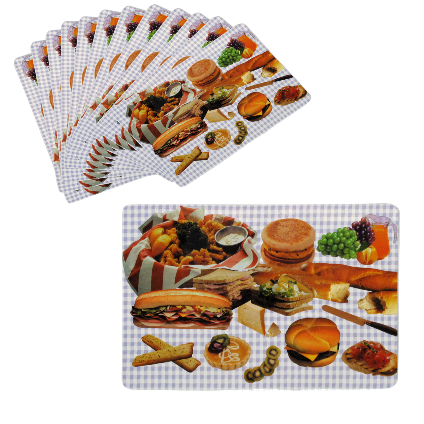 Set of 12 PVC Easy Care Placemats Delicious Meals