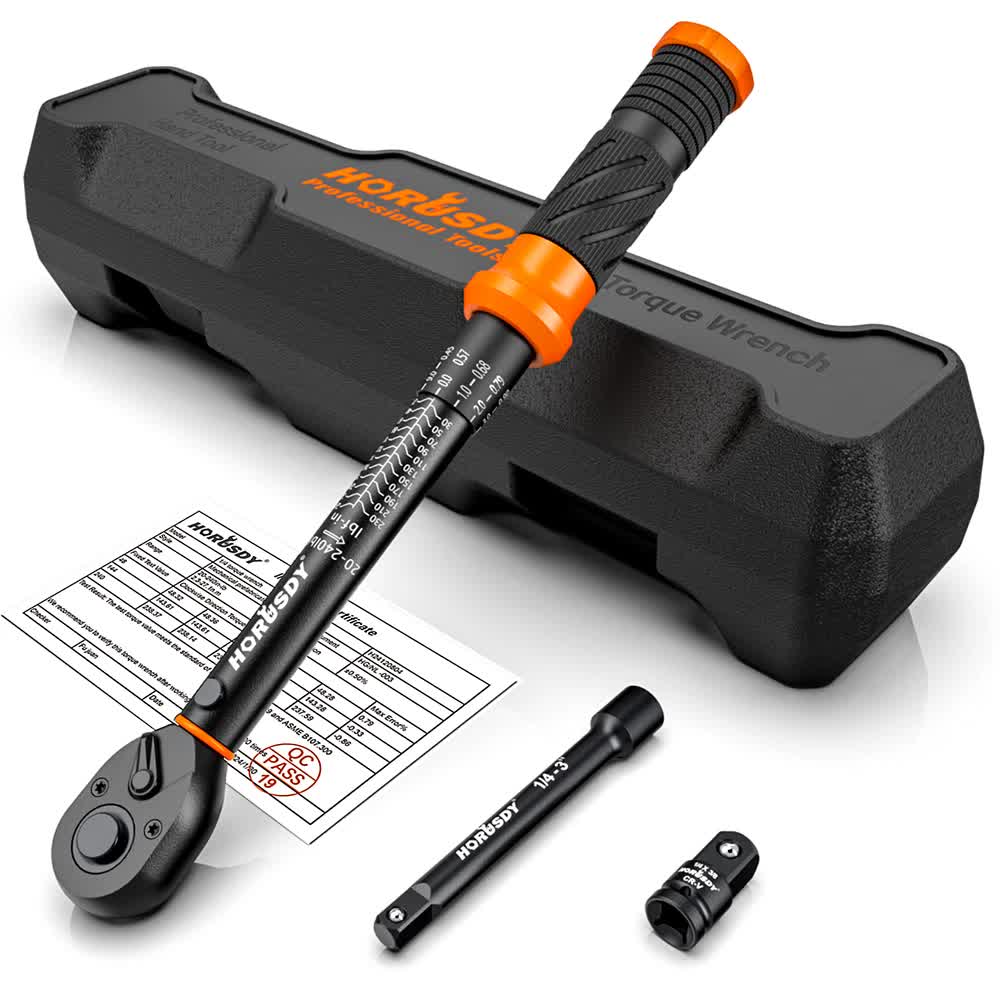 3Pc 1/4 Inch Drive Click Torque Wrench Ratchet Socket Adaptor