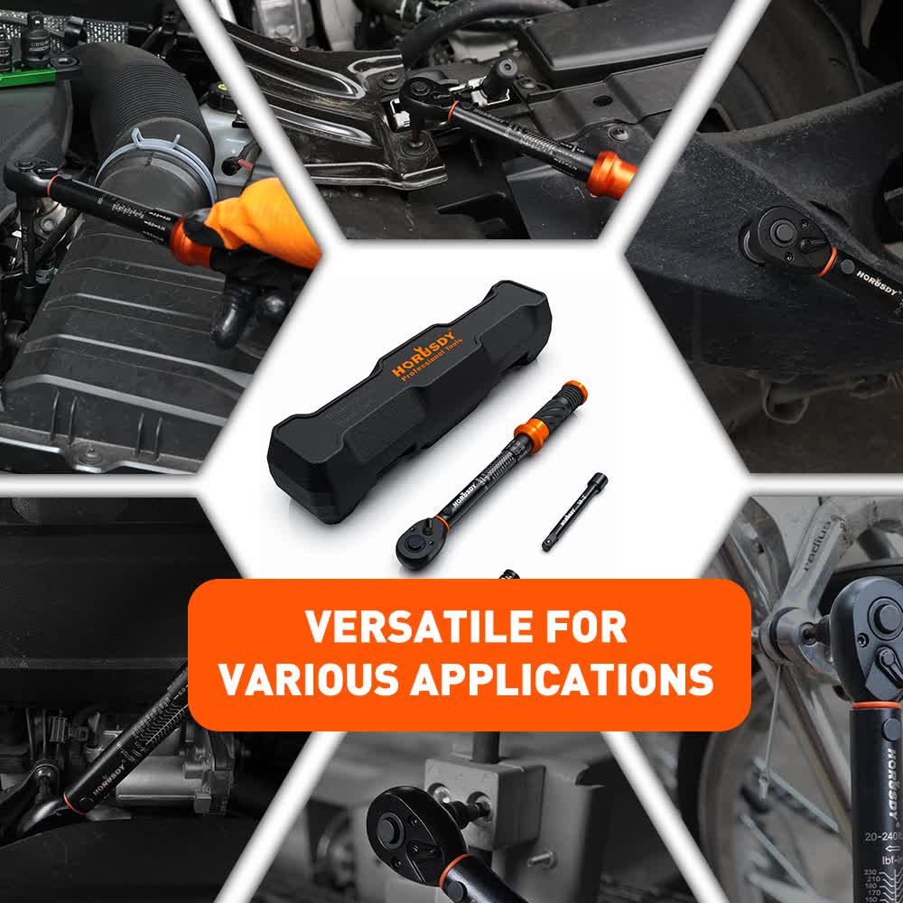 3Pc 1/4 Inch Drive Click Torque Wrench Ratchet Socket Adaptor - Image 9