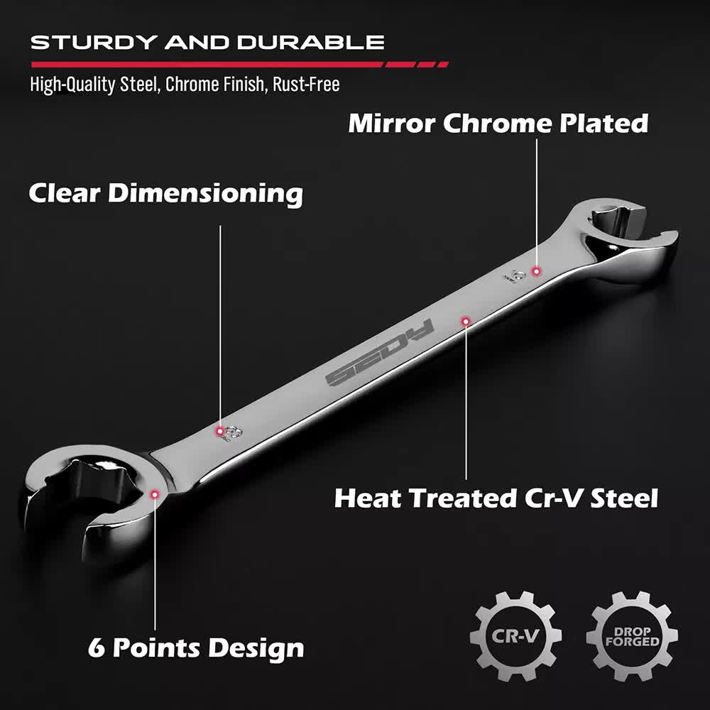 12 Piece Flare Nut Spanner Set With Teflon Tape And Metric SAE - Image 4