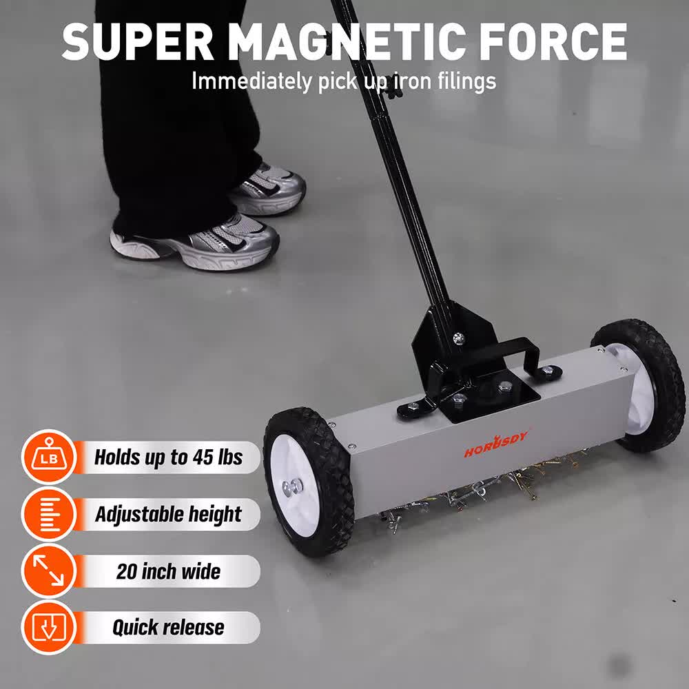 18 Inch Magnetic Pick Up Sweeper With Wheels For Lawn And Roofing - Image 4
