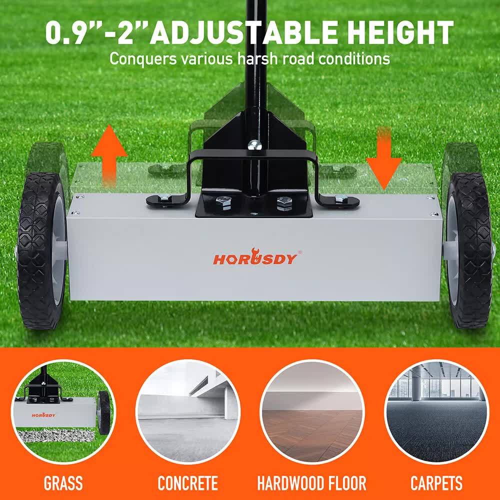 18 Inch Magnetic Pick Up Sweeper With Wheels For Lawn And Roofing - Image 6