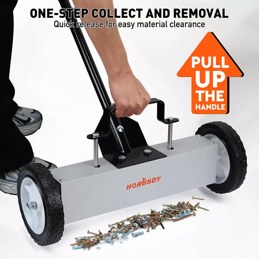 18 Inch Magnetic Pick Up Sweeper With Wheels For Lawn And Roofing - Image 8
