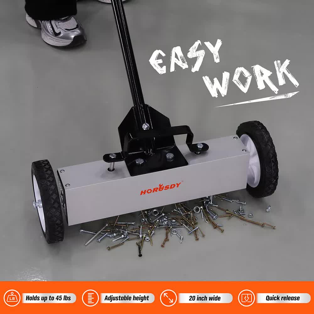 18 Inch Magnetic Pick Up Sweeper With Wheels For Lawn And Roofing - Image 9
