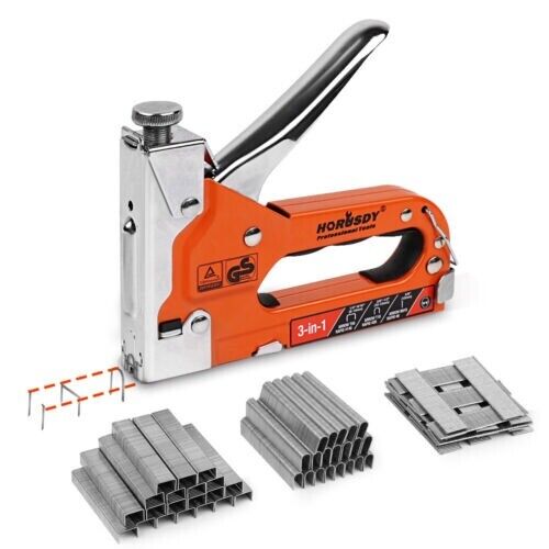 HORUSDY 3in1 Staple Gun Heavy Duty Stapler Fastener Tacker
