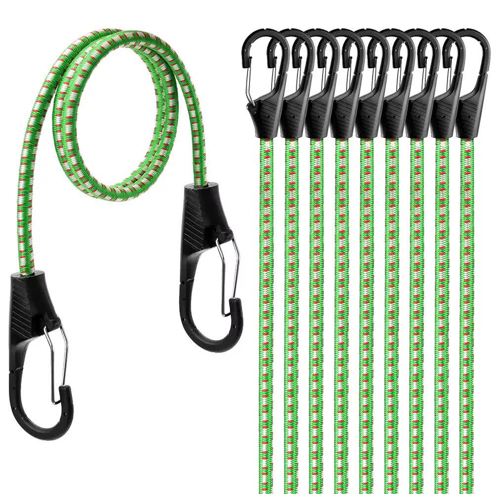 10-Piece Heavy-Duty 40-Inch Bungee Cords with Hooks Set