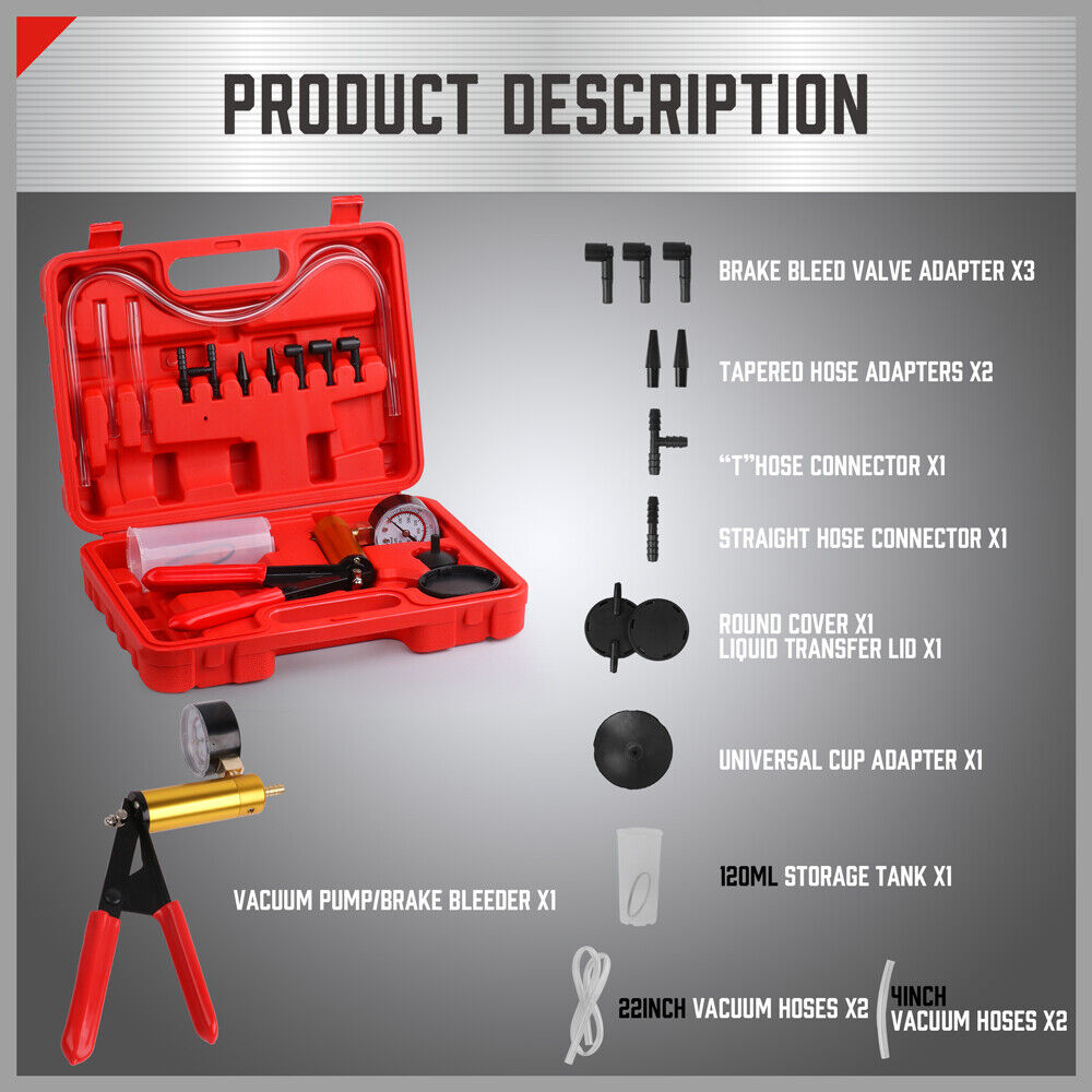 HORUSDY Hand Held Vacuum Brake Bleeder Kit - Image 3