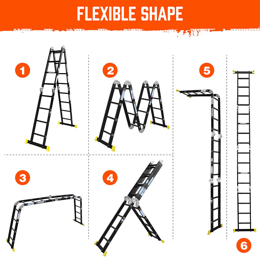 4.7M Multi Purpose Aluminium Ladder Folding Platform - Image 4