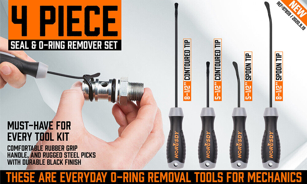4-Piece Heavy Grip Seal & O-Ring Spoon Tip Removal Tool Set - Image 2