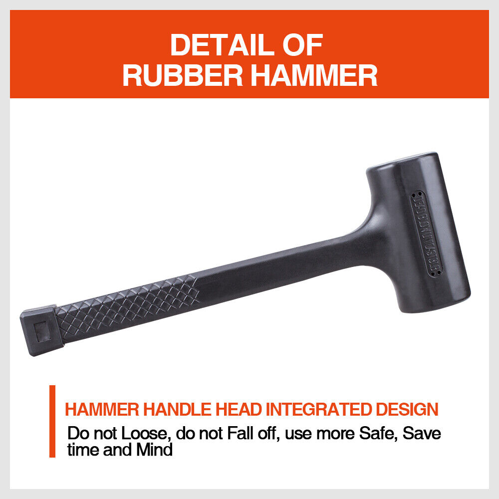 2LB Dead Blow Rubber Mallet with Soft Face - Image 4