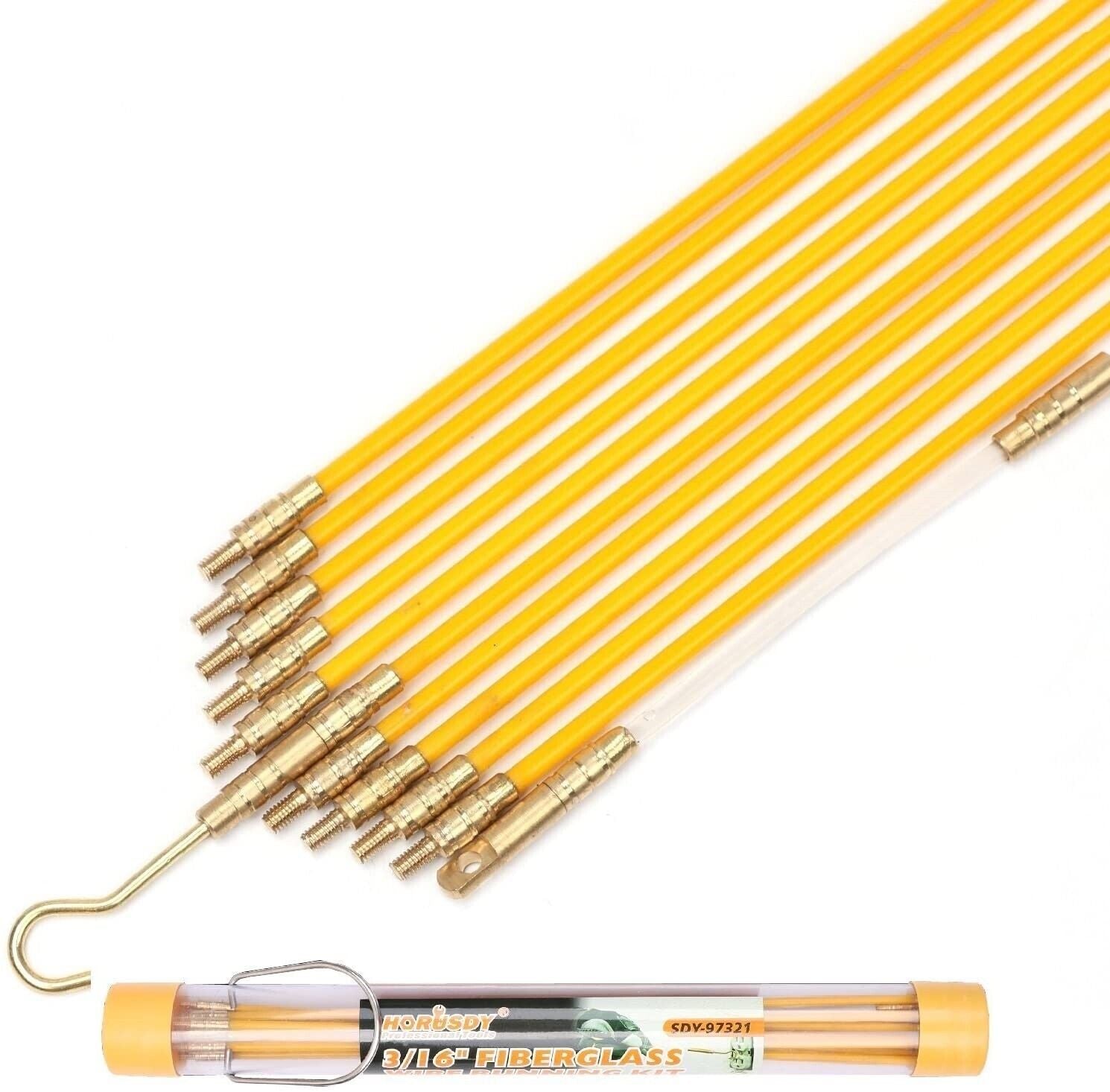 3.3m x 4mm Fibreglass Electricians Push Pull Rods