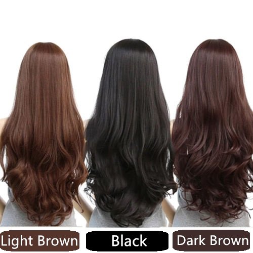 Womens Long Wavy Cosplay Costume Wig - Light Brown