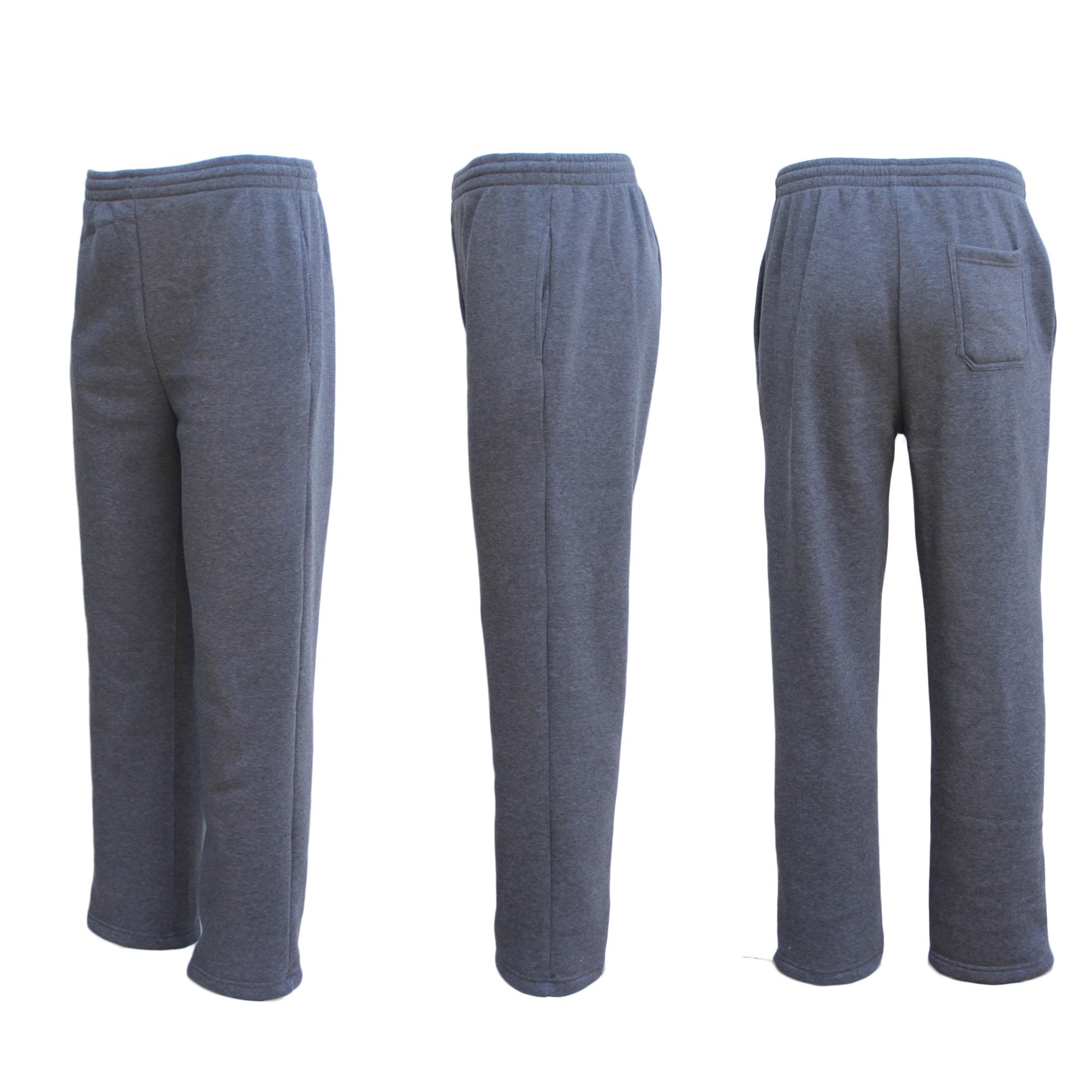 Men's Fleece-Lined Winter Tracksuit Pants (Grey, M)