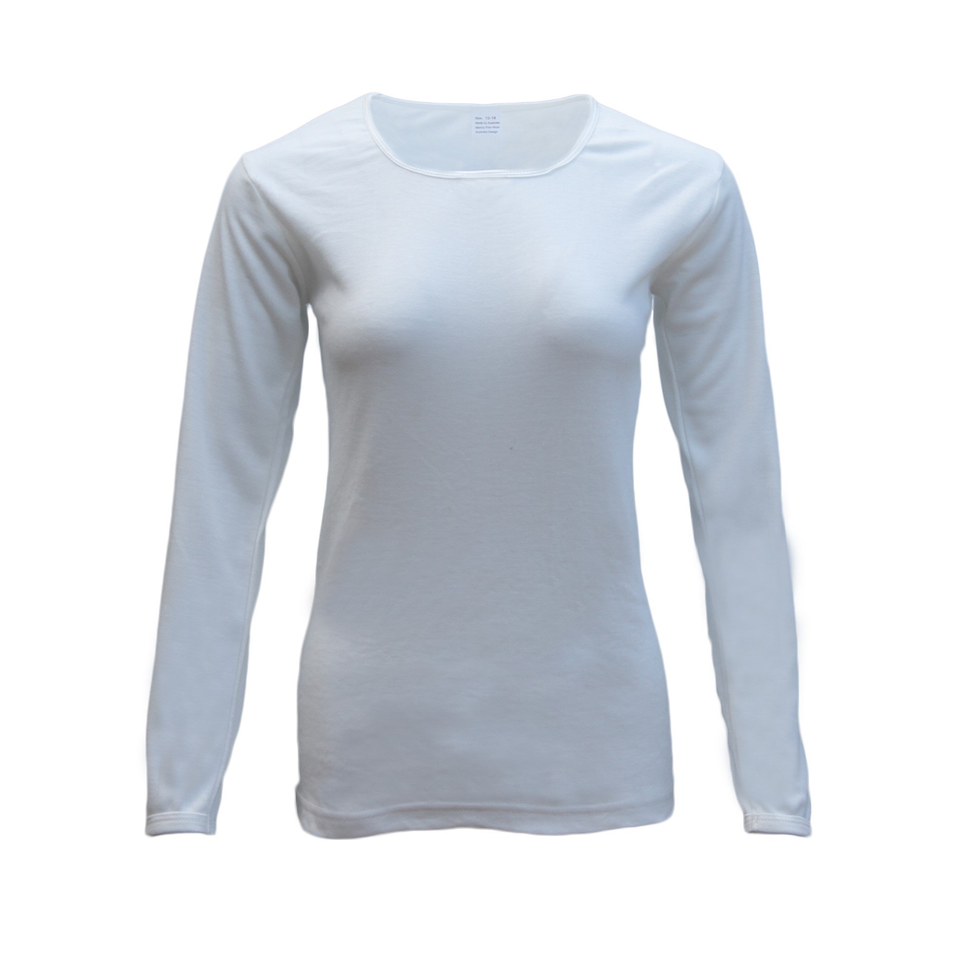 Women's Merino Wool Thermal Underwear Top (Beige, Size 18-20)