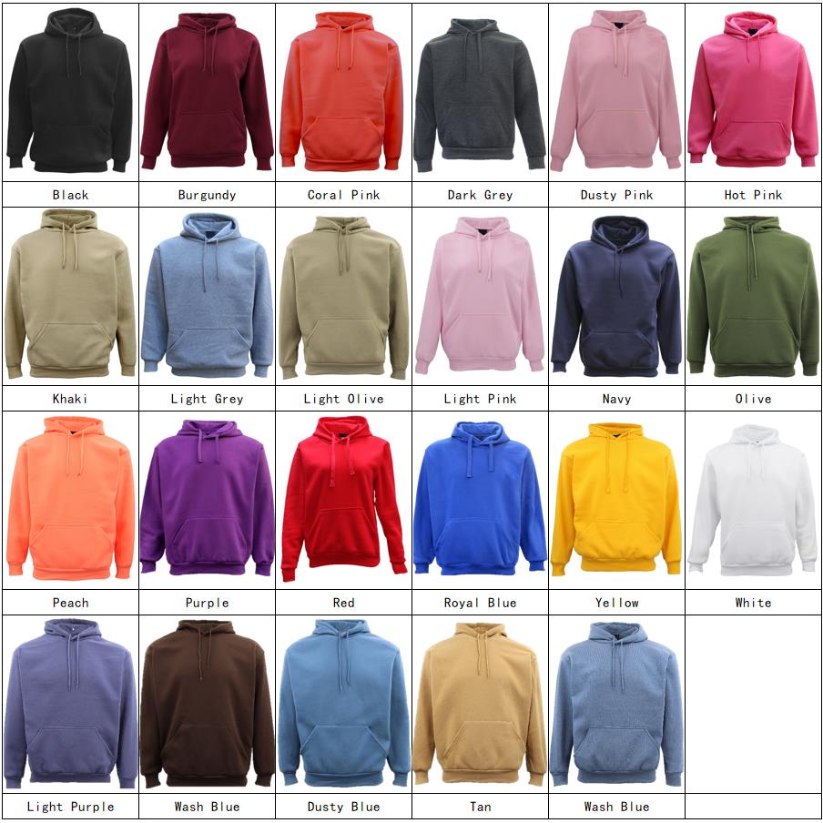 Adult Unisex Plain Hoodie Purple L - Image 3
