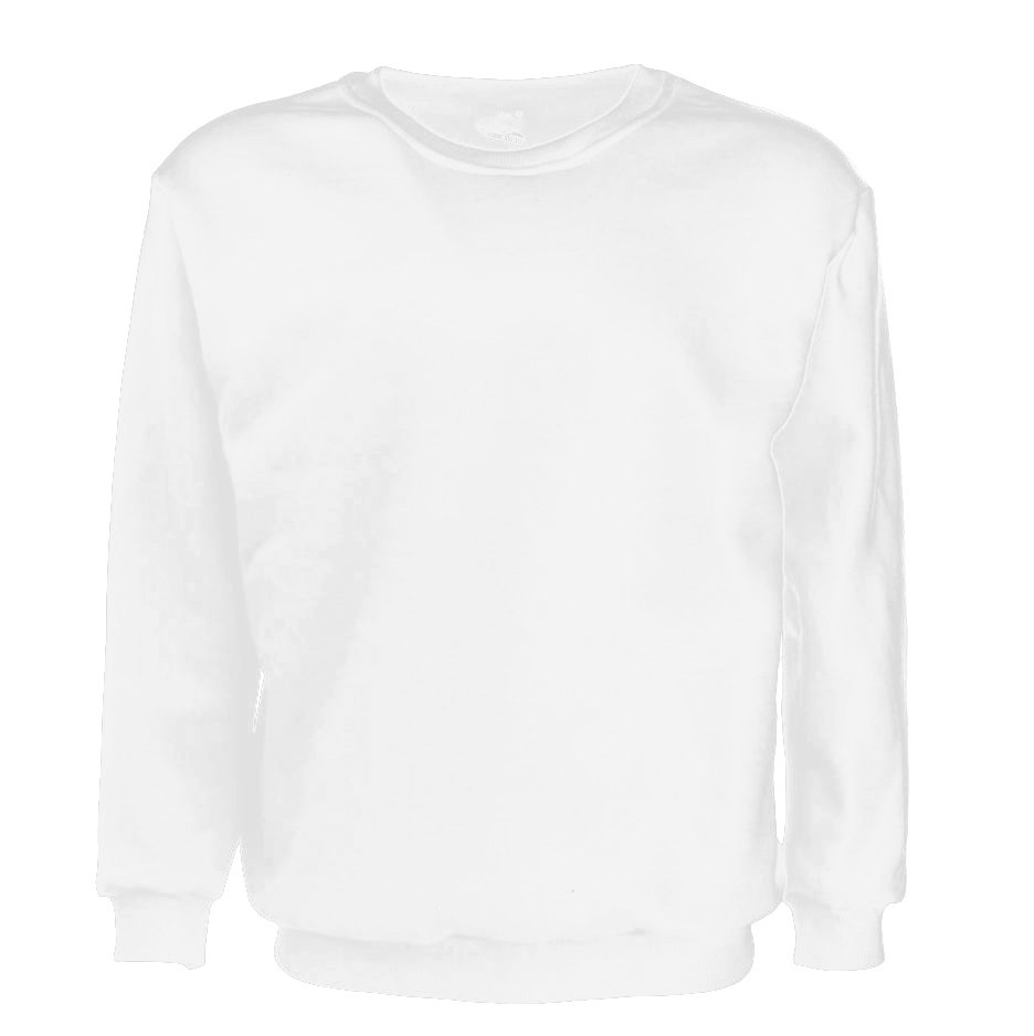 Men's Plain Long Sleeve Crew Neck Fleece Jumper (White, 3XL)