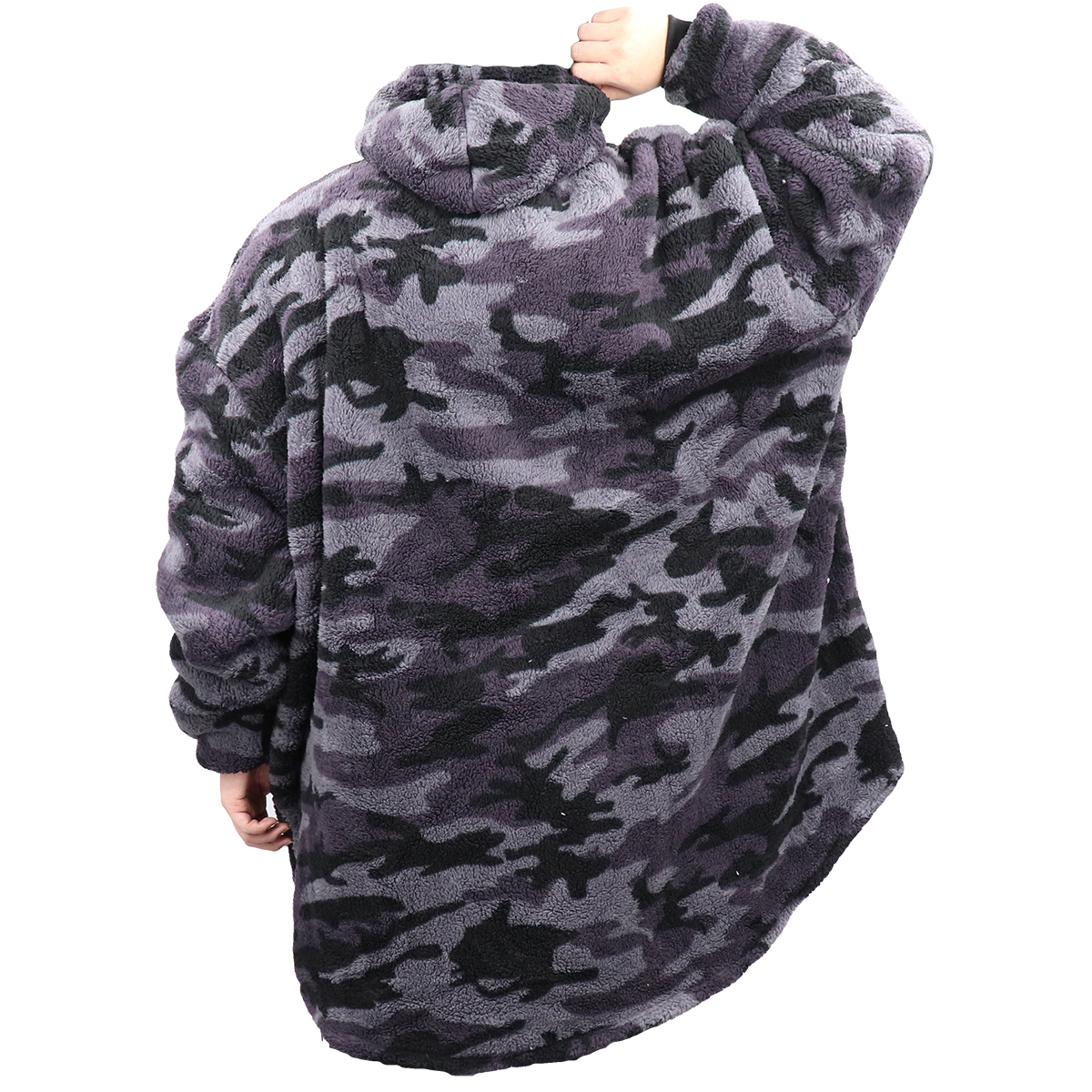 Oversized Fleece Hoodie Blanket - Aqua (Adult) - Image 4
