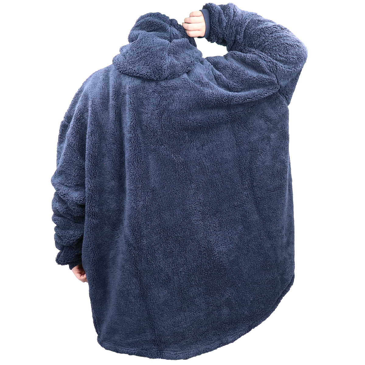 Oversized Fleece Hoodie Blanket - Blue Tie-Dye (Adult) - Image 3
