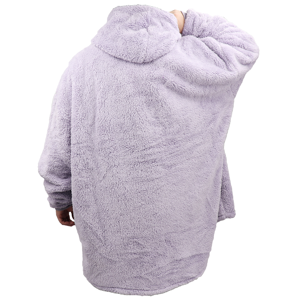 Oversized Fleece Hoodie Blanket - Blue Tie-Dye (Adult) - Image 8