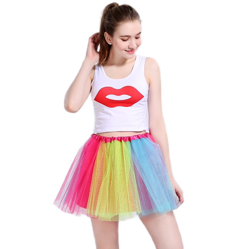 Tulle Tutu Skirt Rainbow F Adults