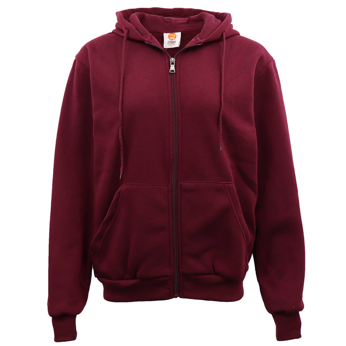 Adult Unisex Zip Hoodie Burgundy L