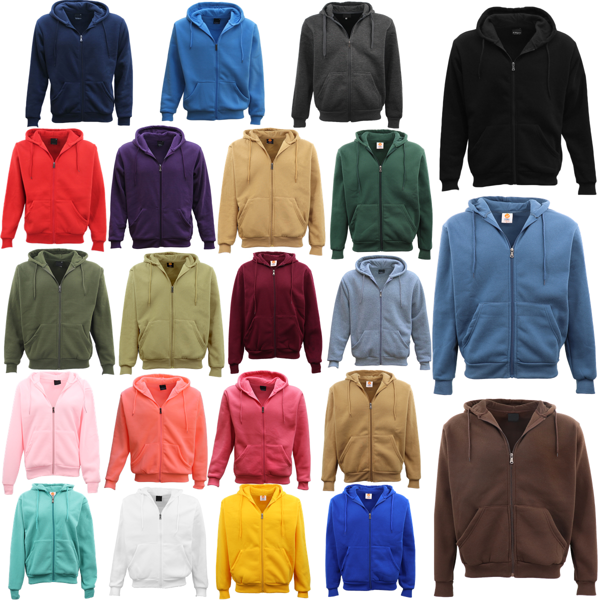 Adult Unisex Zip Hoodie Burgundy XL - Image 2