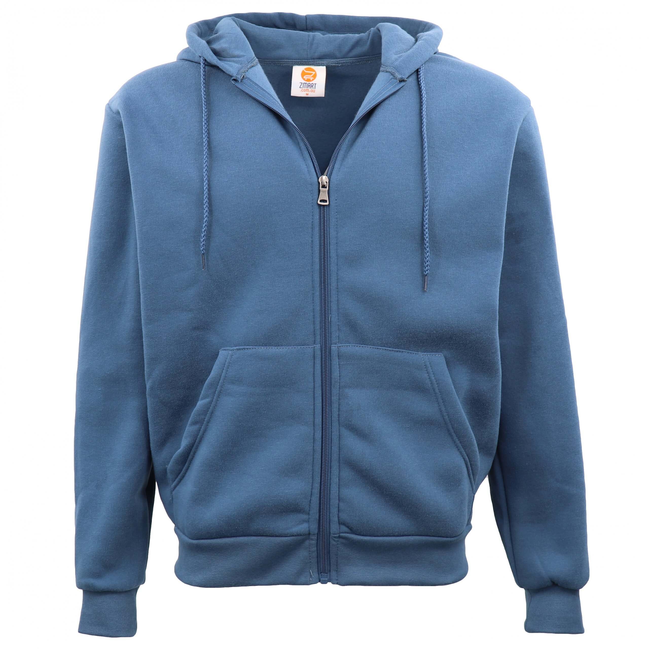 Adult Unisex Zip Hoodie Dusty Blue M