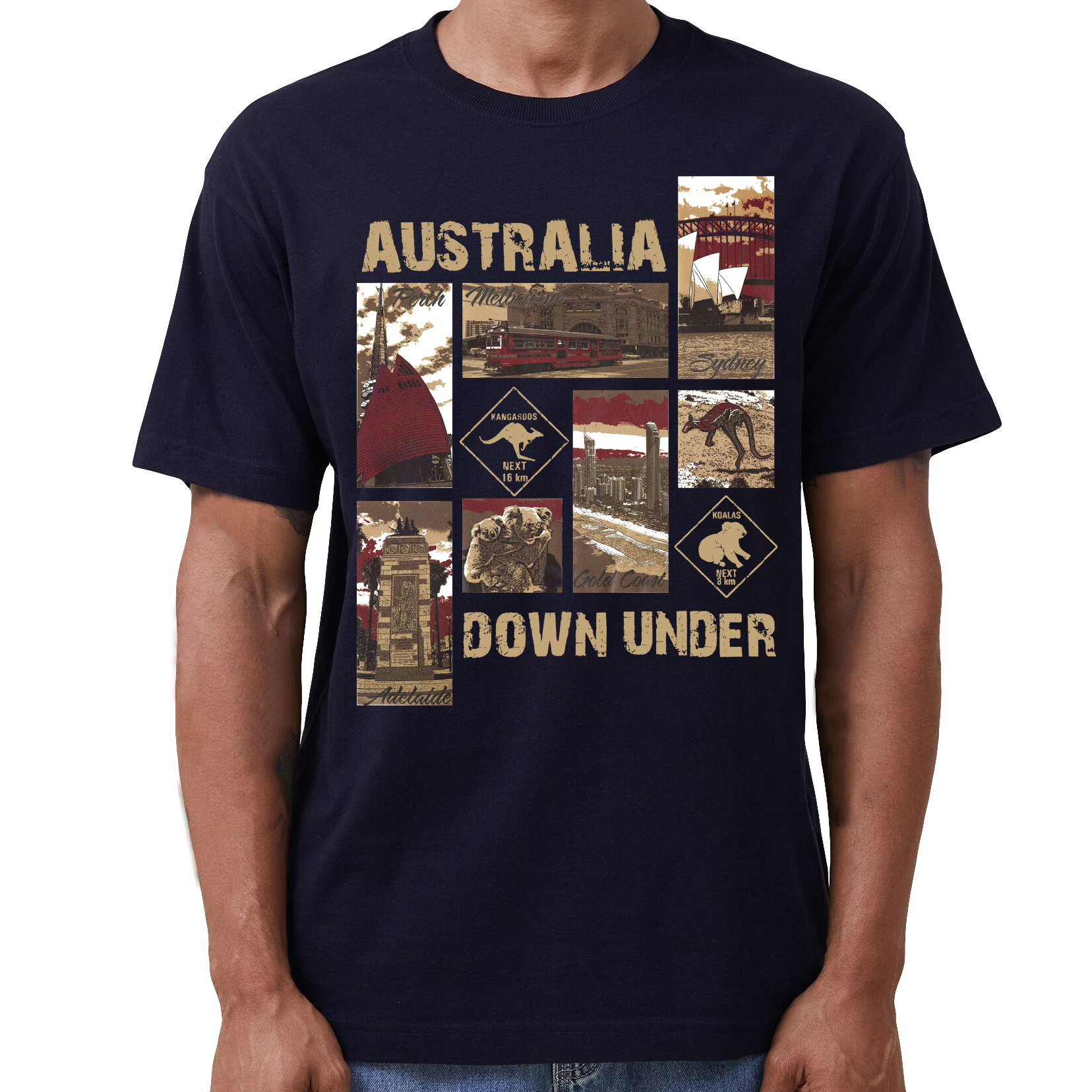Australia Down Under Souvenir Unisex T-Shirt - White 3XL - Image 4