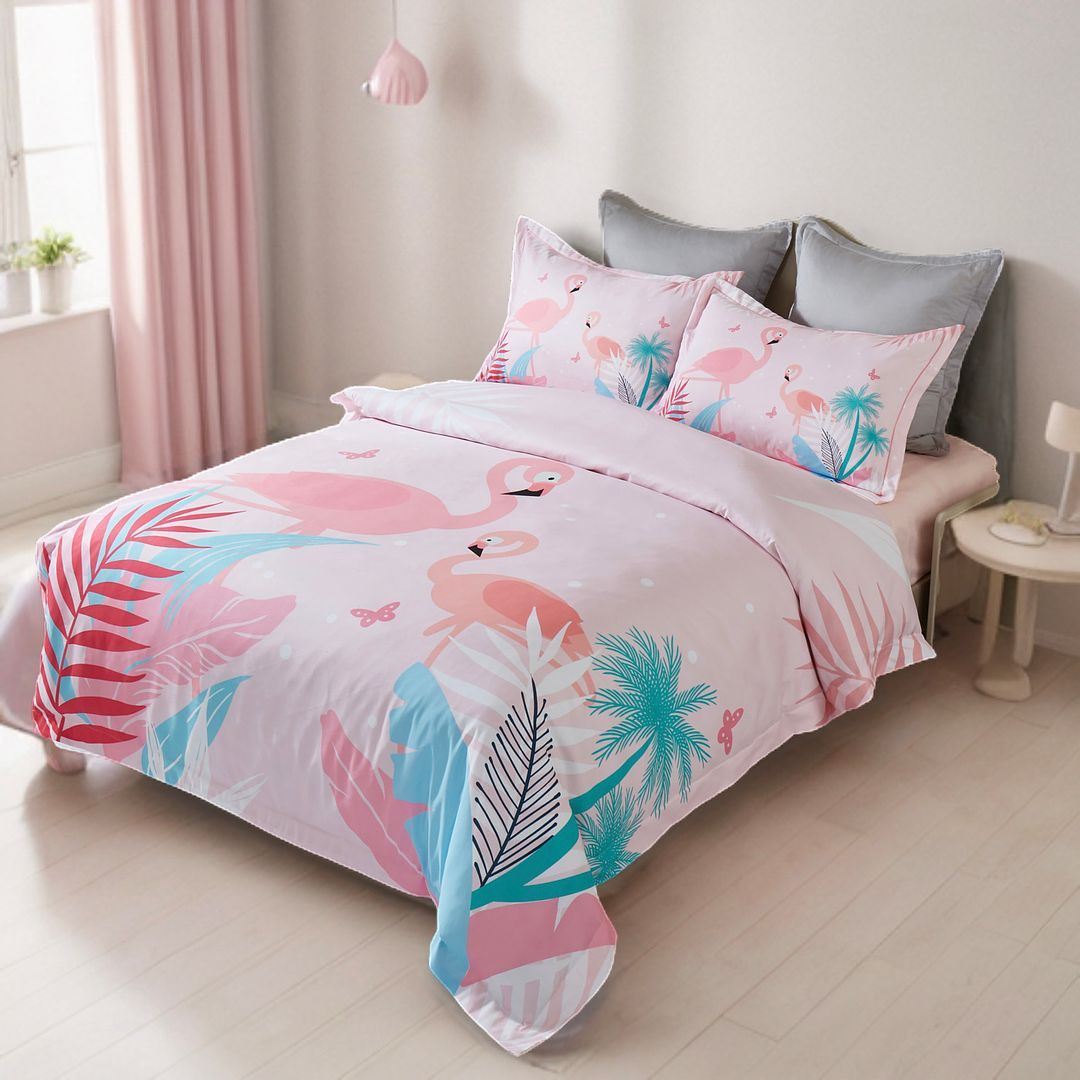 Flamingo Kids Bedding Quilt Cover Set Single - Image 3