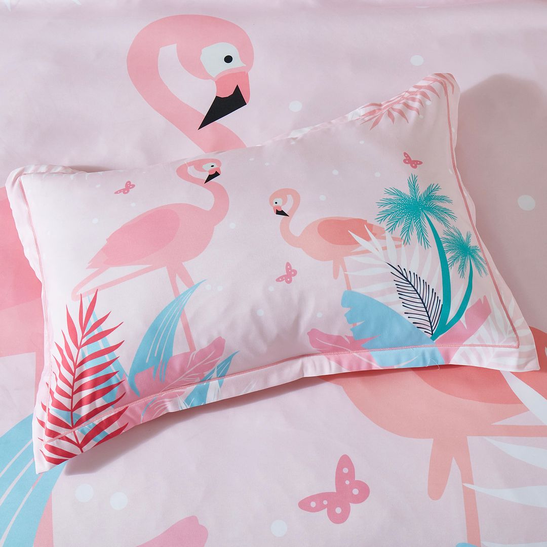 Flamingo Kids Bedding Quilt Cover Set Single - Image 4
