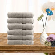 6 Piece Ultra Light Cotton Face Washers Beige