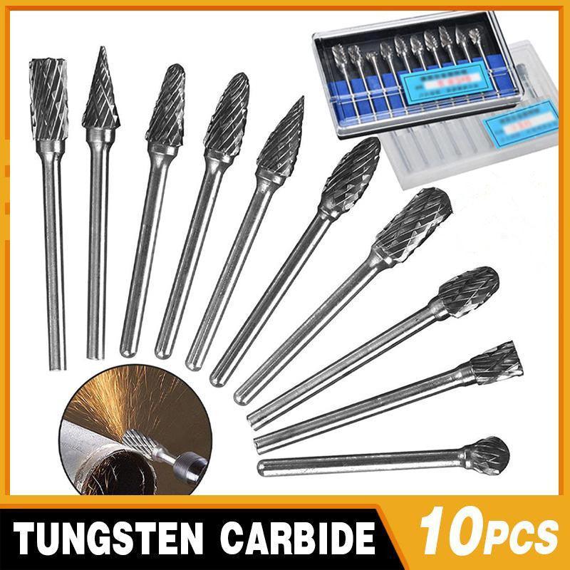 10PCS Tungsten Carbide Rotary Burr Set