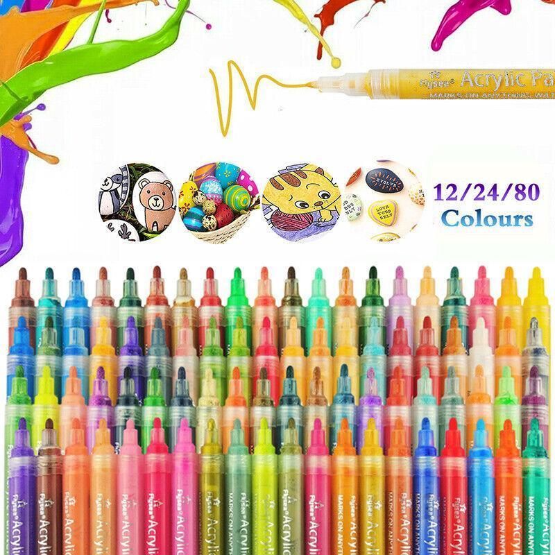 Flysea Acrylic Paint Markers - 12 Colours - Image 2