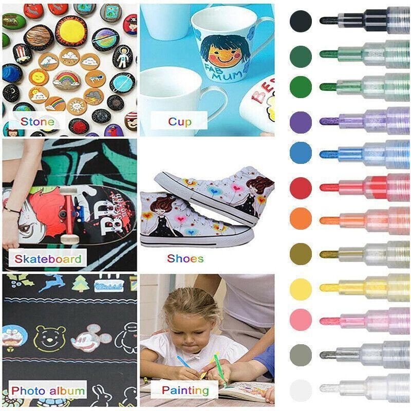 Flysea Acrylic Paint Markers - 12 Colours - Image 7