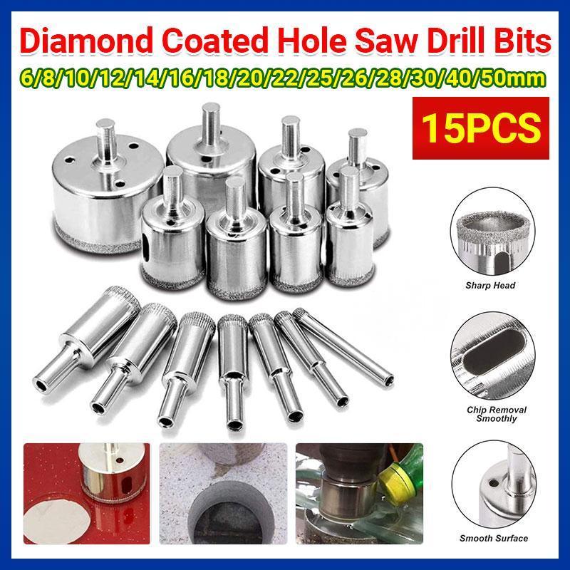 15PCS Diamond Drill Bit Set 6mm-50mm
