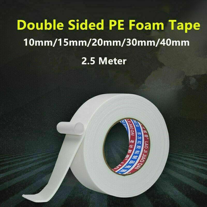 Double Sided White PE Foam Tape 20mm x 2.5m