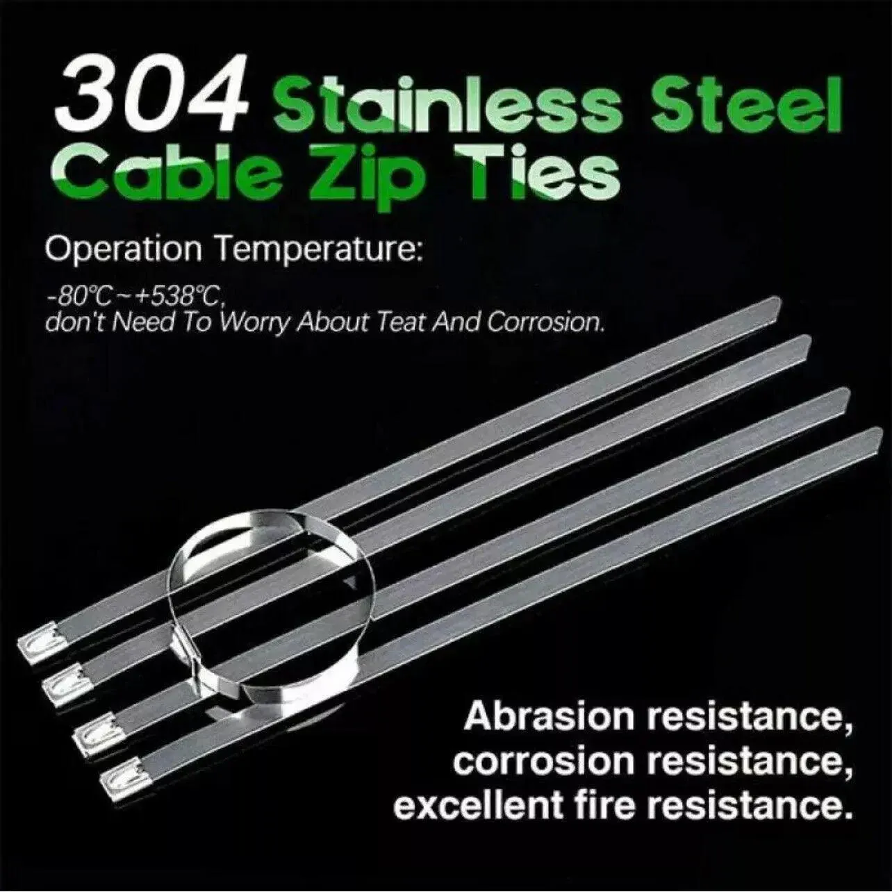 20X Stainless Steel Cable Ties 4.6x400mm - Image 6