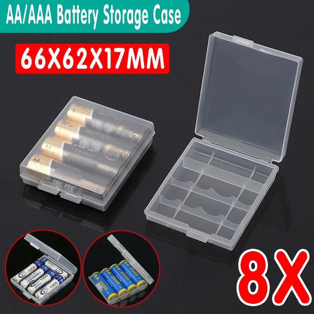 8X Clear Plastic AA AAA Battery Box Storage Case